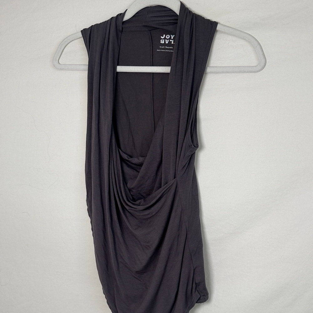 JoyLab Charcoal Draped Top